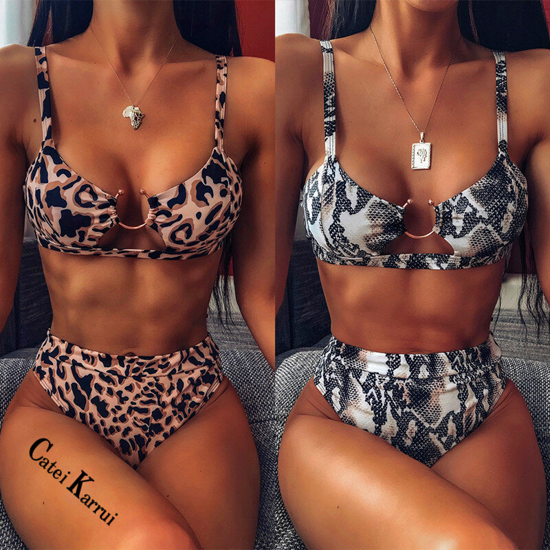 Catei Karrui 2020 beliebte frauen badeanzug Leopard Print Bikini split badeanzug sexy bikini schwimmen pool party ätherisches NEUE