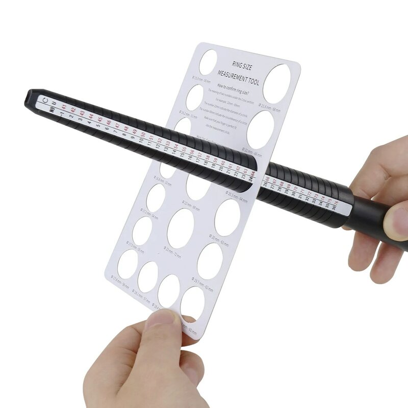 Calibrador de anillo de plástico, tarjeta de medición de diámetro, perímetro, herramienta de cribado de perímetro de dedo, 10 unids/bolsa