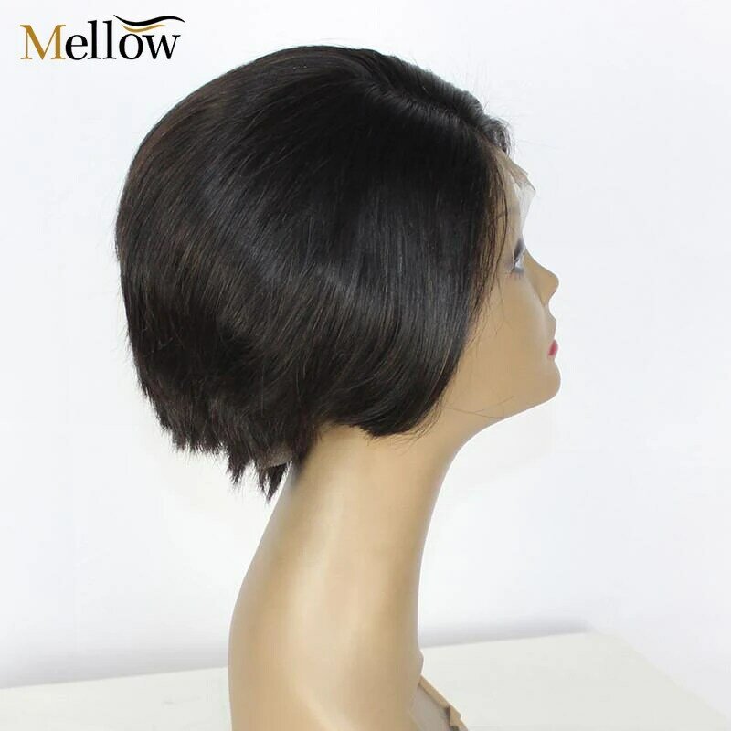 Mellow 4x4 парик их натуральных волос парик 150% плотность бразильских человеческих волос парик с волосами младенца