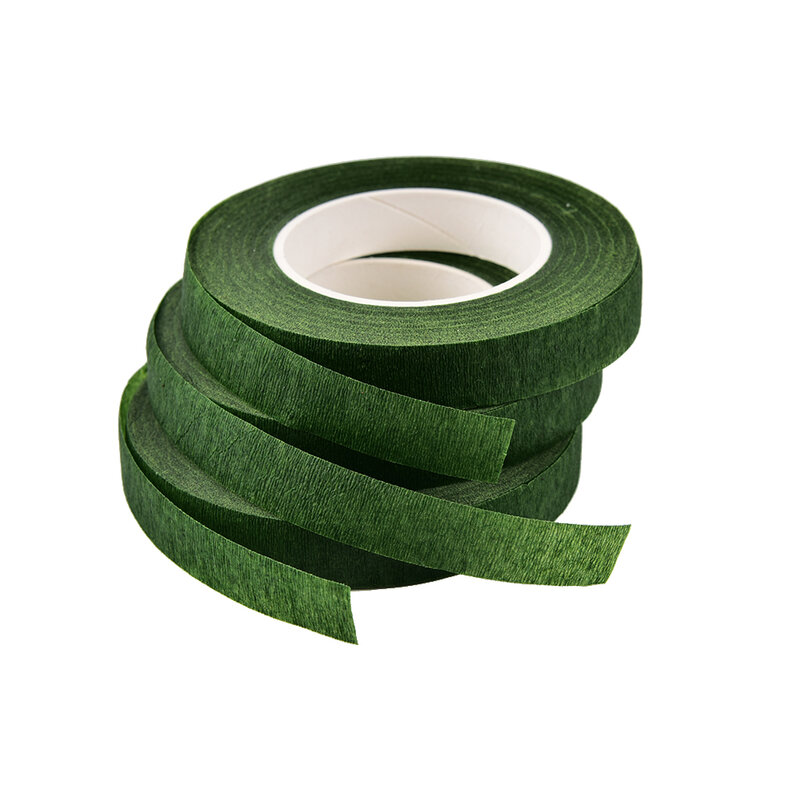 Cinta adhesiva decorativa verde para tallo, flor Artificial Floral, cinta elástica esalable, suministros de bricolaje, 1 pieza
