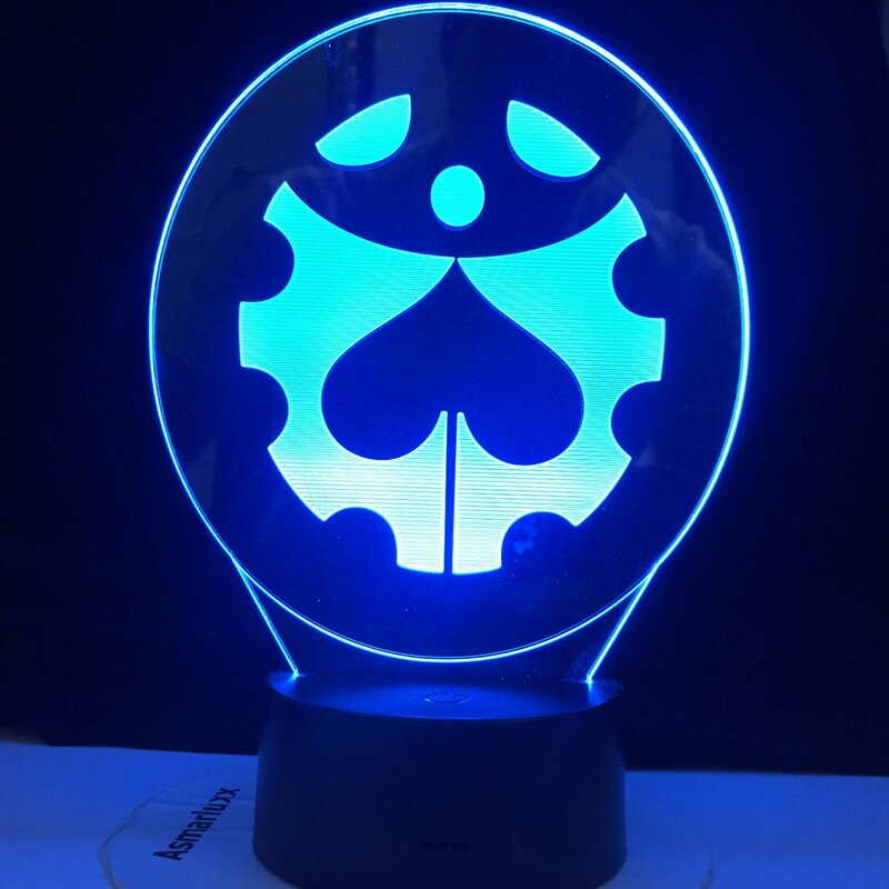 JoJo's Bizarre Adventure Art Gadget con Control remoto, luz nocturna colorida para decoración de habitación, lámpara 3d, luz nocturna Led de Anime