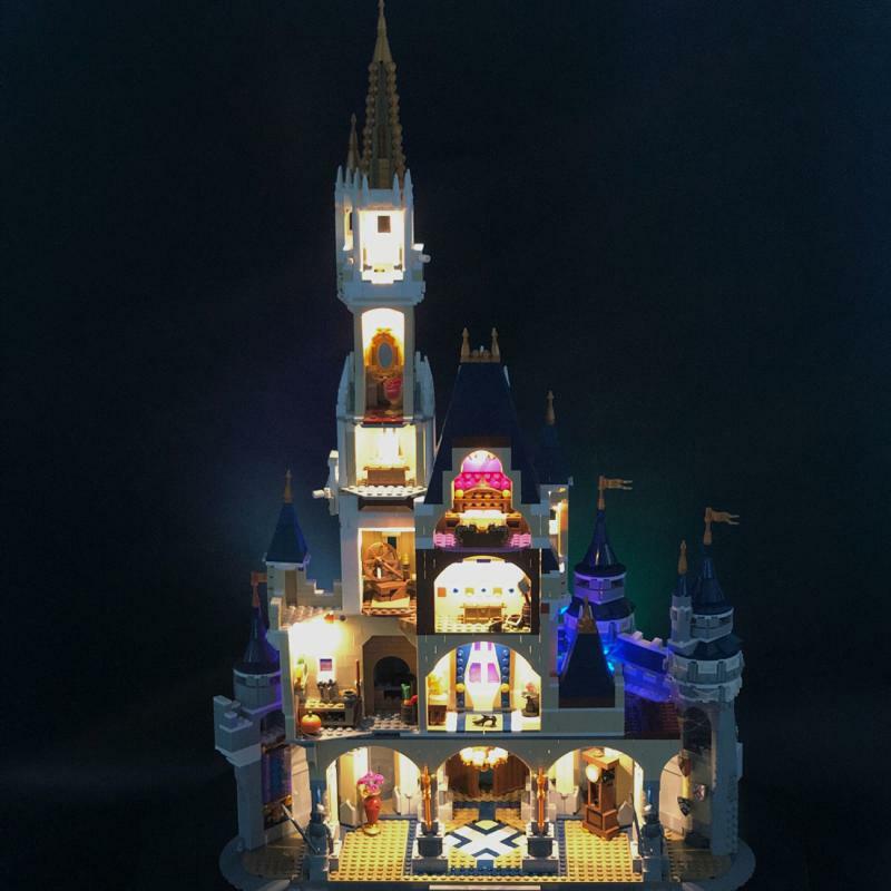 Kit de luz led para lego 71040 castelo tijolos crianças brinquedos série criativa cinderela princesa disney castelo modelo