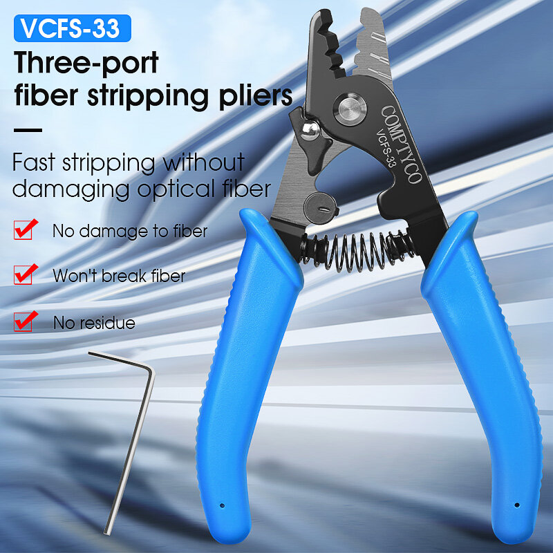 COMPTYCO VCFS-33 Three-port Fiber Optical Stripper Pliers Wire Strippers for FTTH Tools Optic Stripping Plier Tool Free shipping