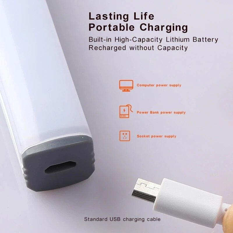 LED 15/21/30ซม.ห้องครัว Wireless Dimming USB Rechargeable Motion/มือกวาด Sensor ตู้เสื้อผ้าในห้องนอน Lampu Tidur