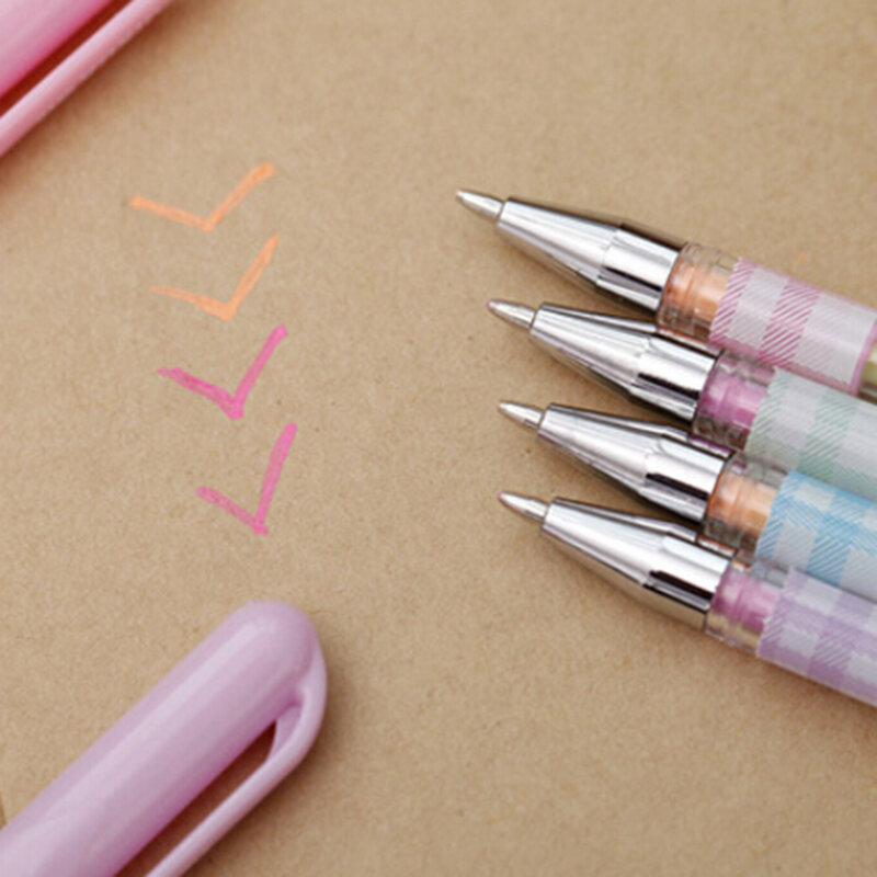 Pulpen Pensil Menulis Spidol Stabilo Pena Anak-anak Lukisan Hadiah Panas 0.8mm 6 Perubahan Warna Pen Kertas Cat Neon
