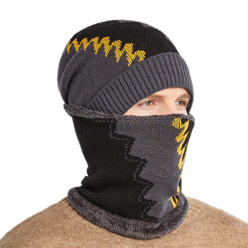 Gorro – Bonnet tricoté à la mode pour hommes, chapeau d'hiver pour garçons, cache-cou, écharpe, ensembles pour l'extérieur, coupe-vent, décontracté