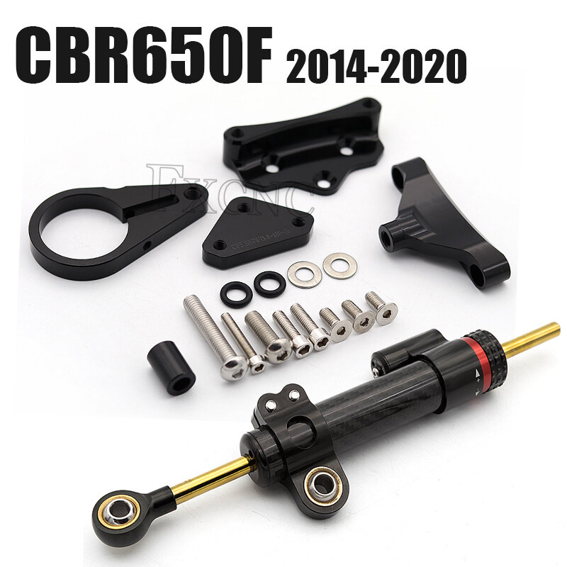 Untuk Honda CBR 650F CBR650F 2014 2015 2016-2021 CNC penstabil sepeda motor serat karbon Kit dukungan braket peredam kemudi