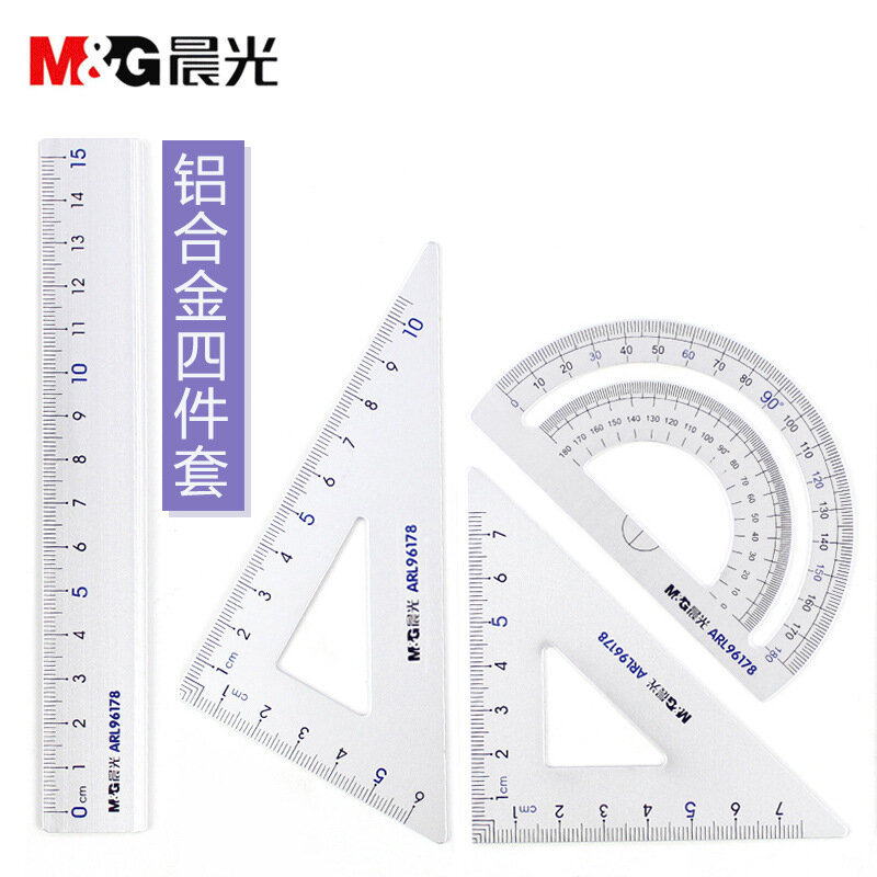 M & G Hợp Kim Nhôm Thước Phù Hợp. Học Sinh Sử Dụng Phù Hợp. Tam Giác Đĩa, Protractor, Thước Toán Học Vẽ La Bàn Văn Phòng Phẩm.