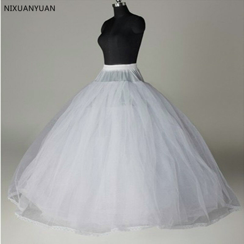 Nova chegada branco 4/8 camadas tule petticoat acessórios do casamento vestido branco underskirt jupon mariage mulher