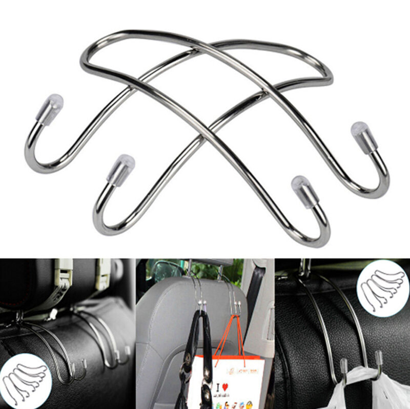 Universal Car Interior Seat Hook Stainless Steel Hang On  Accessories 3kg Hooks Hanger Headrest Storage Clips