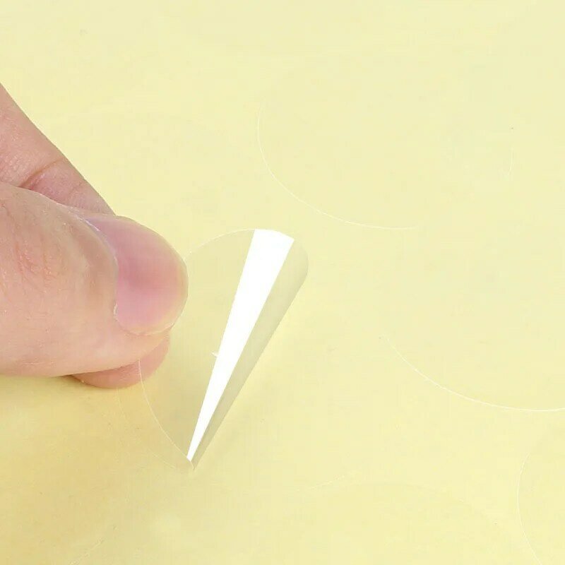 1000 Buah/Pak Stiker Transparan Bulat Bening PVC Tahan Air untuk Paket Alat Tulis Stiker Label Segel Amplop