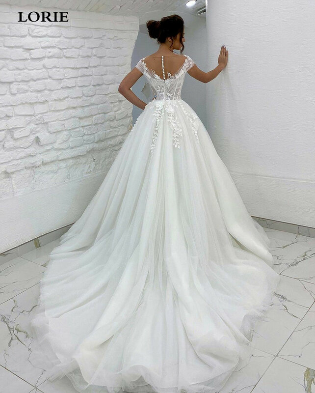 LORIE Princess abito da sposa con spalle scoperte Appliques di pizzo 3D abiti da sposa Boho Vestido De Novia abiti da ballo su misura 2022