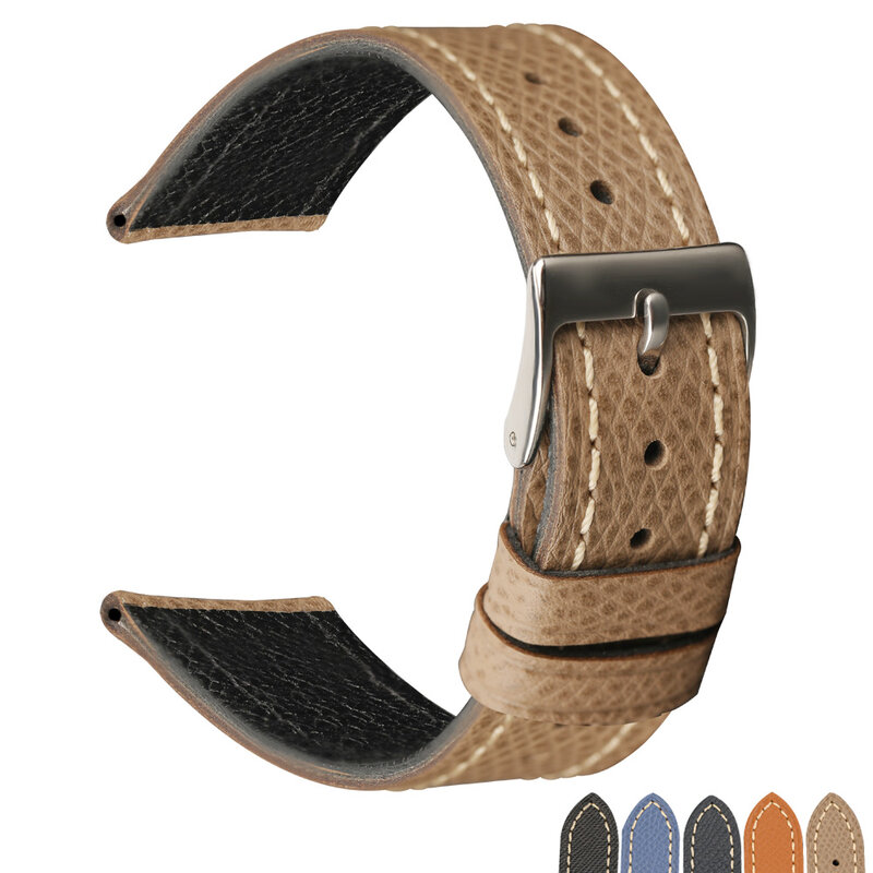 PSTARY ультратонкий кожаный ремешок ручной работы в стиле ретро с пальмовым принтом, 18 19 20 мм для антикварных часов, кожаный ремешок