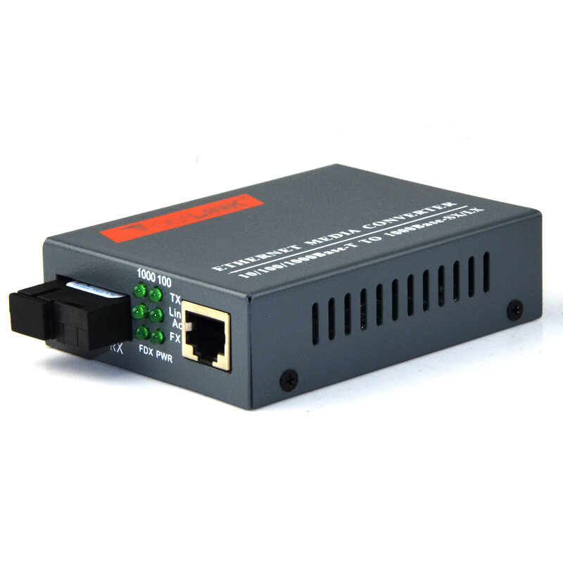 NetLINK-Convertidor de medios de fibra de un solo modo, fuente de alimentación externa, puerto A/B, 20KM, SC 10/100/1000Mbps