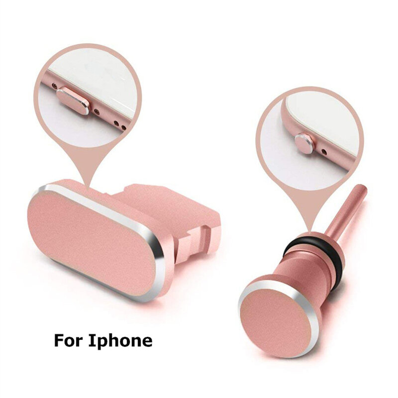 Cover Metal Anti Dust Charger Dock Plug 3.5mm Jack Port Plug Stopper Cap Cover for iPhone 11 X XR Max 8 7 6S Plus Anti Dust Plug