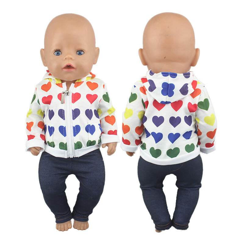 2023 New Dolls Outfit Suits For 17 inch 43cm Baby Reborn Doll Cute Jumpers Rompers New Born Doll Clothes