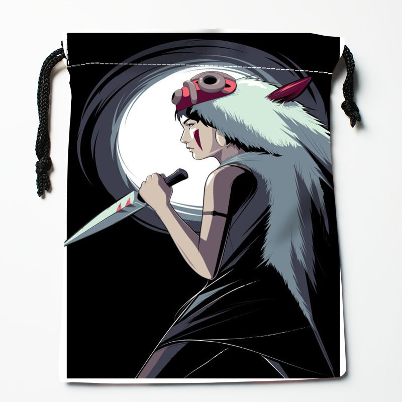 Borse personalizzate con coulisse Princess Mononoke borse regalo stampate 18*22cm borsa da viaggio borsa per il trucco