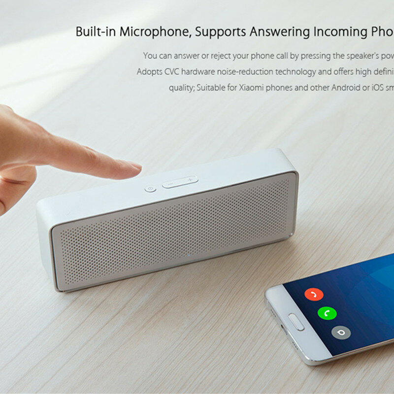 Xiaomi Mi Bluetooth Speaker Square Box 2 Speakers Stereo Wireless Portable High Definition Sound Quality 1200mAh 10 Hour Play