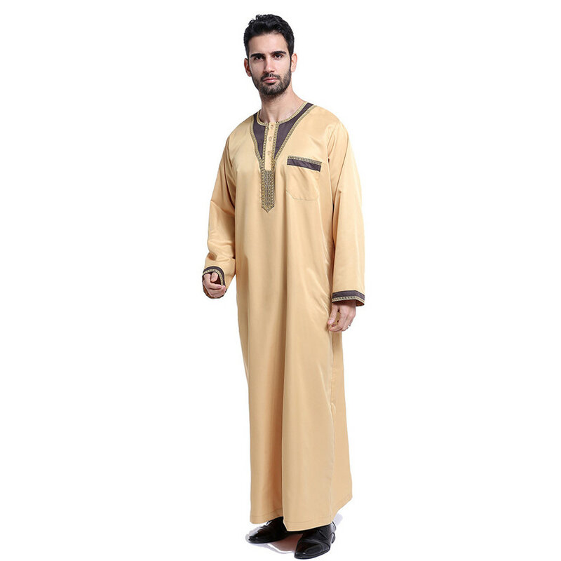 Vêtements arabes pour hommes, en coton thobe, vêtements islamiques pour hommes musulmans, casquettes