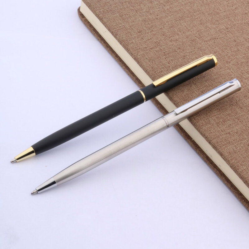 Bolígrafo clásico de metal negro mate 006 para estudiantes, bolígrafos de tinta de firma para hombres, papelería, suministros de oficina, calidad de lujo