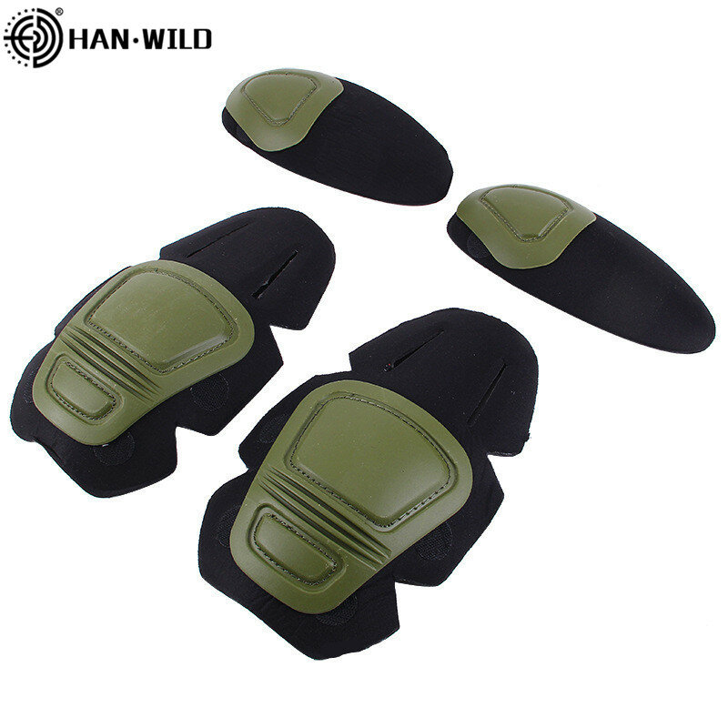 Taktis Lutut & Siku Protector Pad untuk Paintball Airsoft Memerangi Seragam Militer Suit 2 Bantalan Lutut & 2 Bantalan Siku hanya untuk Katak Suit