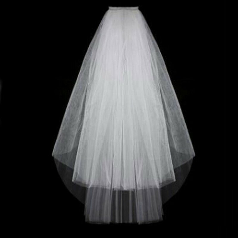 Elegant Women White Veil short bride wedding veils two layer with comb Cheap Ivory veil for wedding party tulle Accessories