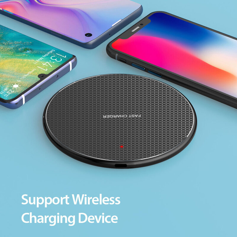 10W Fast Wireless Charger for Samsung S23 S22 S20 iPhone15 14 13 12 11 XSMAX XR Huawei Mate60 P40 P30 Xiaomi MIX 9 Charging Pad