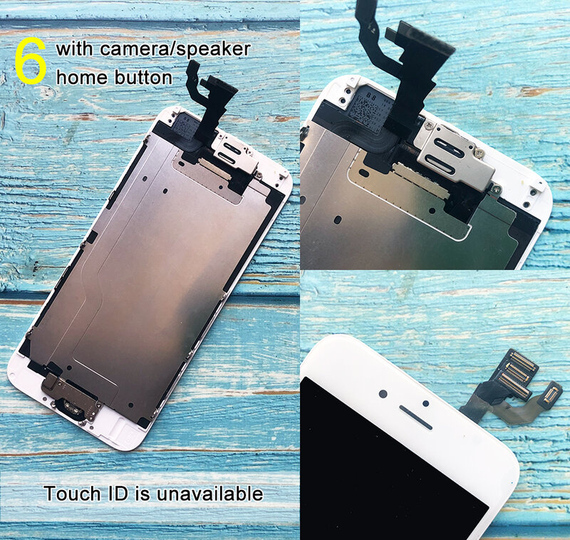 Dla iPhone 6 LCD pełny zestaw montażowy kompletny dotyk dla iPhone 6S ekran wymiana wyświetlacza dla iphone 7 kamera lcd + przycisk home