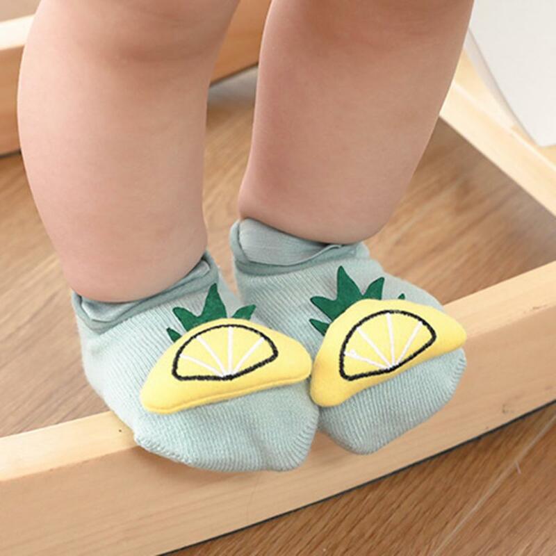 1 par de meias infantis antiderrapantes, meias de algodão para crianças pequenas, confortáveis, macias e confortáveis, suprimentos infantis