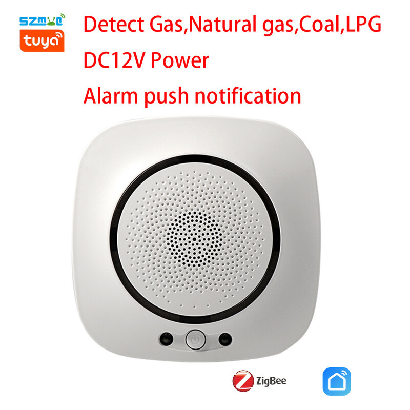 Zigbee sensor de gás tuya lgp detector de gás evitar alarme de incêndio não-contato natural gaz vazamento verificar para a proteção de segurança de alarme em casa