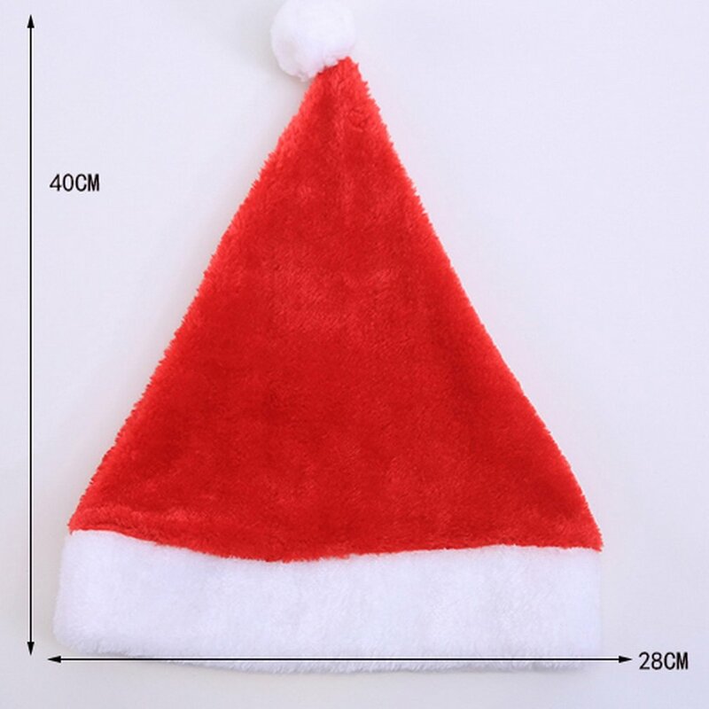 Świąteczne ozdoby prezent pluszowy kapelusz dla św. Mikołaja kapelusz dla dorosłych zaopatrzenie firm dorosły krótkowłosy aksamitny kapelusz ozdoby imprezowe