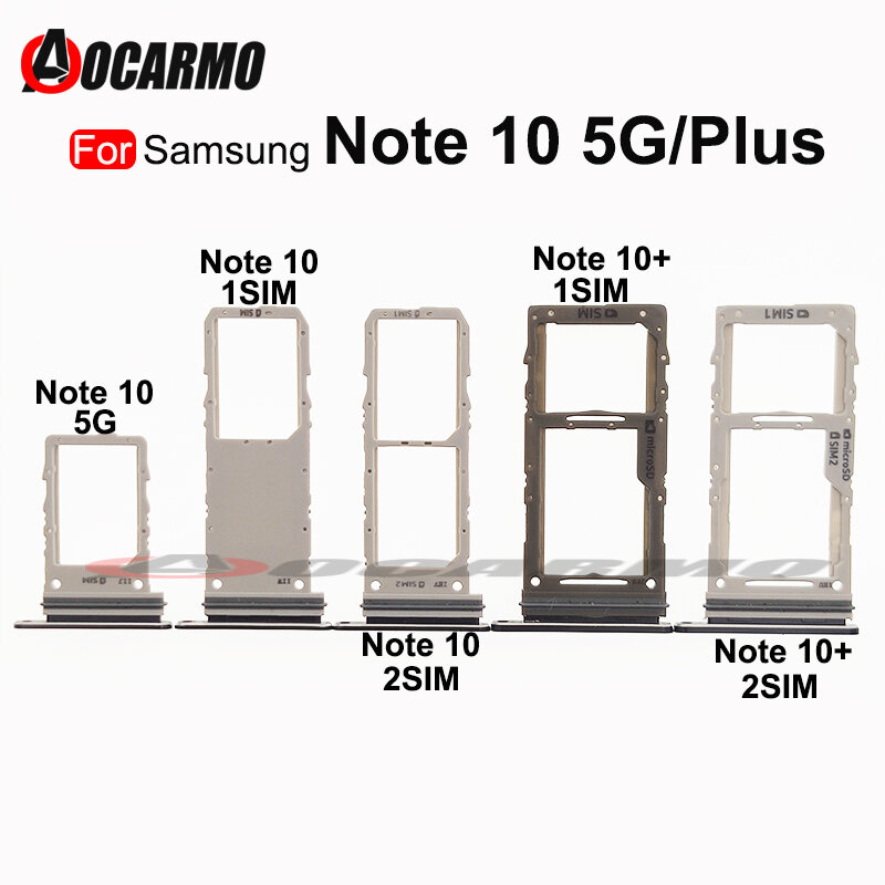 ซิมการ์ดช่องเสียบซ็อกเก็ตถาด Reader ผู้ถือ Micro SD Adapter สำหรับ Samsung Galaxy หมายเหตุ10 Plus 5G 10 + n970 N975ซิมการ์ดถาดเปลี่ยน