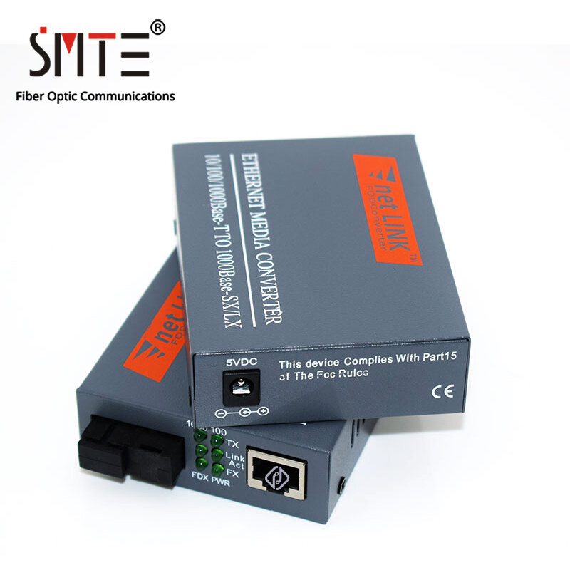 NetLINK-Convertidor de medios de fibra de un solo modo, fuente de alimentación externa, puerto A/B, 20KM, SC 10/100/1000Mbps