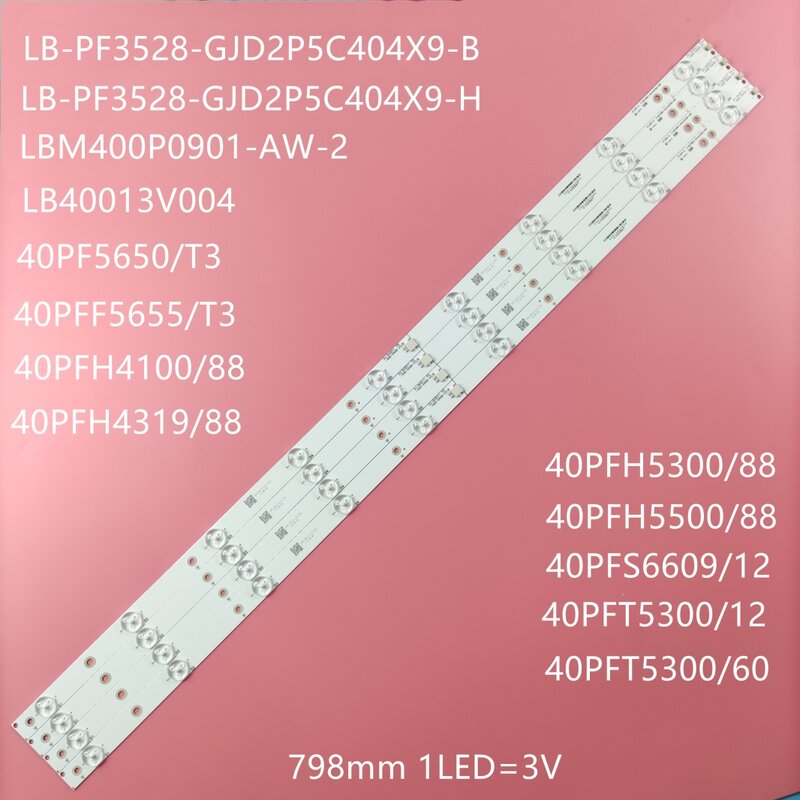 LED الخلفية StripsFor 40PFT4101/60 40PFT4309/60 40PFT4100/60 أشرطة GJ-DLEDII P5-400-D409-V7 الحكام 2K15-D2P5-395