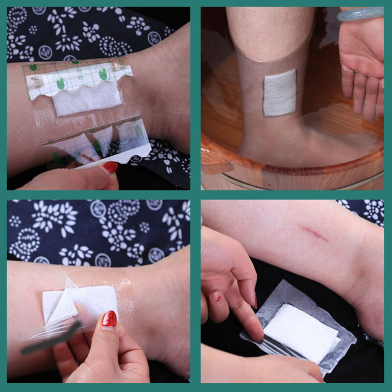 Cinta adhesiva transparente para vendaje de heridas, cinta médica impermeable, antialérgica, membrana de pu Medicinal, 2 unids/lote