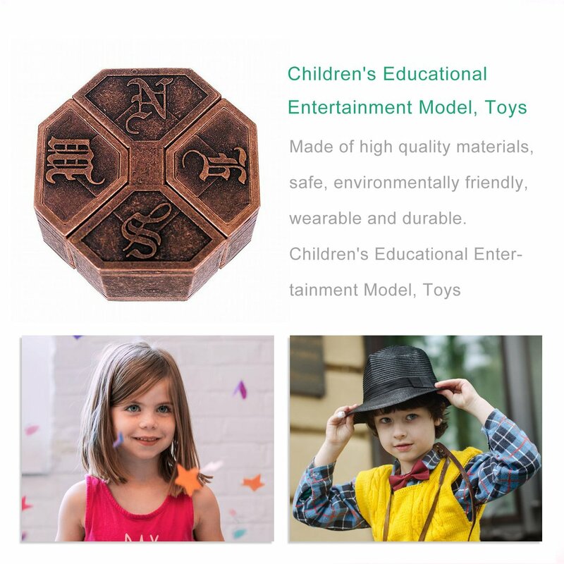 Presente adulto caixa metálica para estimular o cérebro, brinquedo educativo vintage para escola, jogo mágico engraçado com madeira