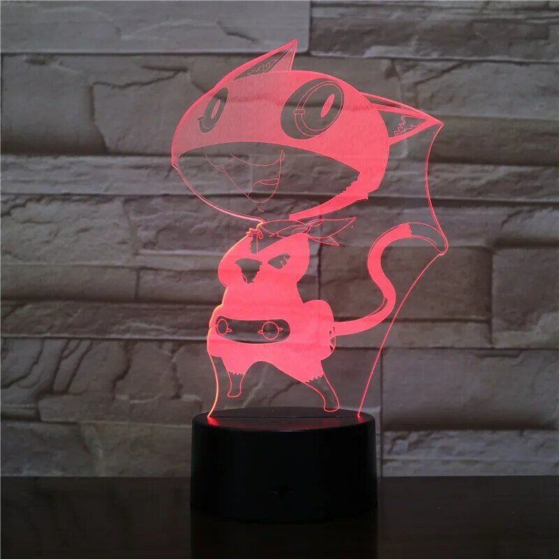 Luz Nocturna Led con dibujos animados en 3D para niños, lámpara de noche con Usb, RGB, acrílico, para regalo de cumpleaños, 2446