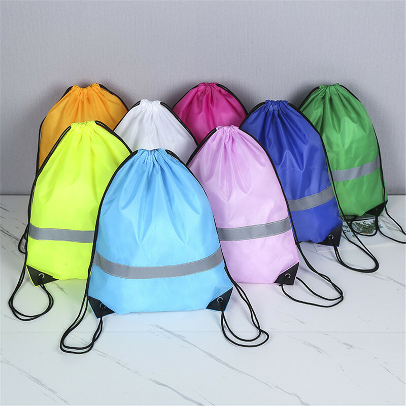 Waterproof Sport Gym Bag Drawstring Backpack with Reflective Strip for Travel Outdoor Shopping Swimming Basketball Yoga Bags