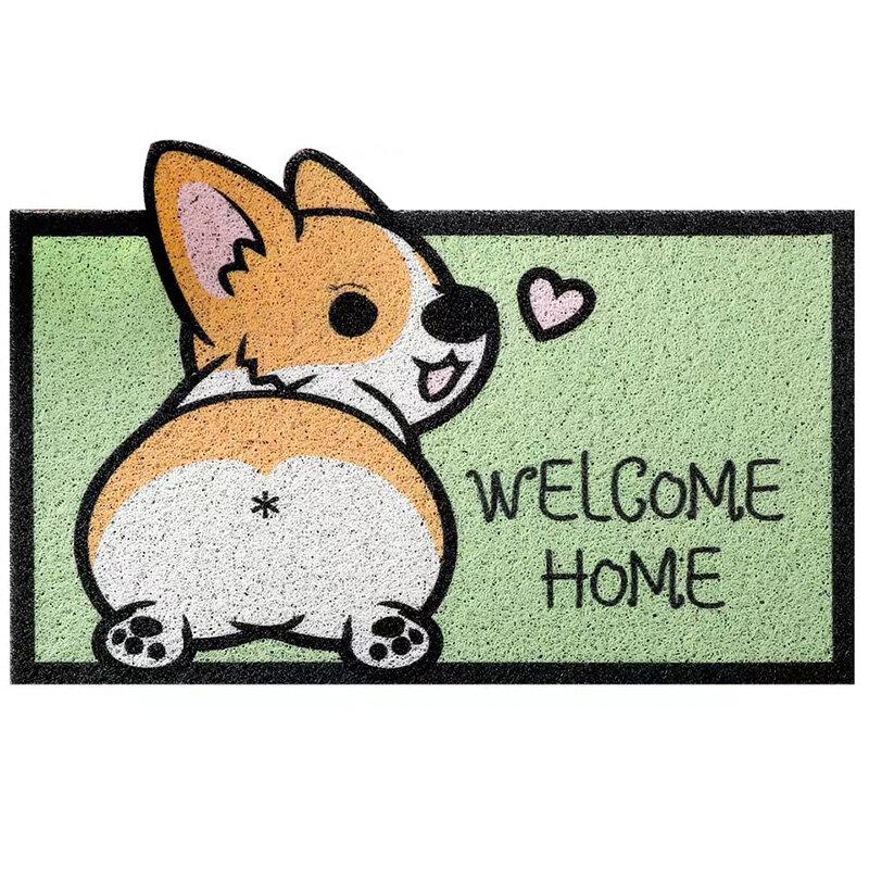 Karpet Anak-anak Kartun Pintu Tikar Kamar Kucing Karpet Rumah Tangga Hewan Anjing Cetak PVC Keset Kamar Mandi Pintu Masuk Antilicin Karpet Kawaii
