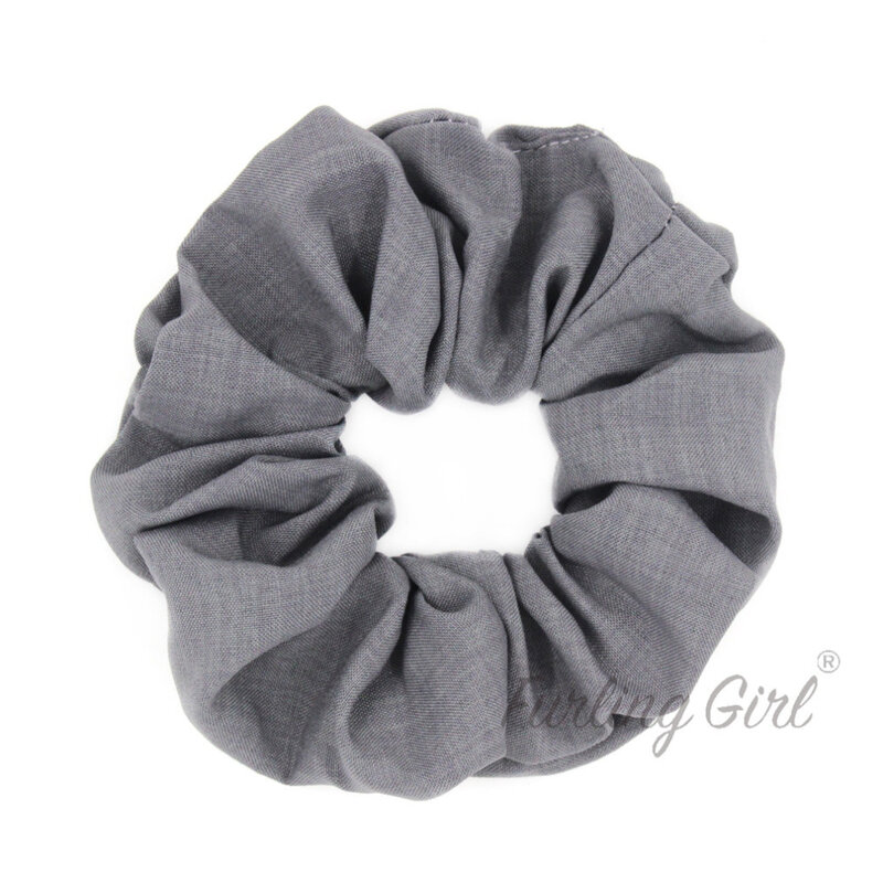 Furling Girl 1 PC Cotton and Linen Fabric Elastic Hair Bands Solid Colors Hair Scrunchies Hair Bun Holder for Woman Hair Ties