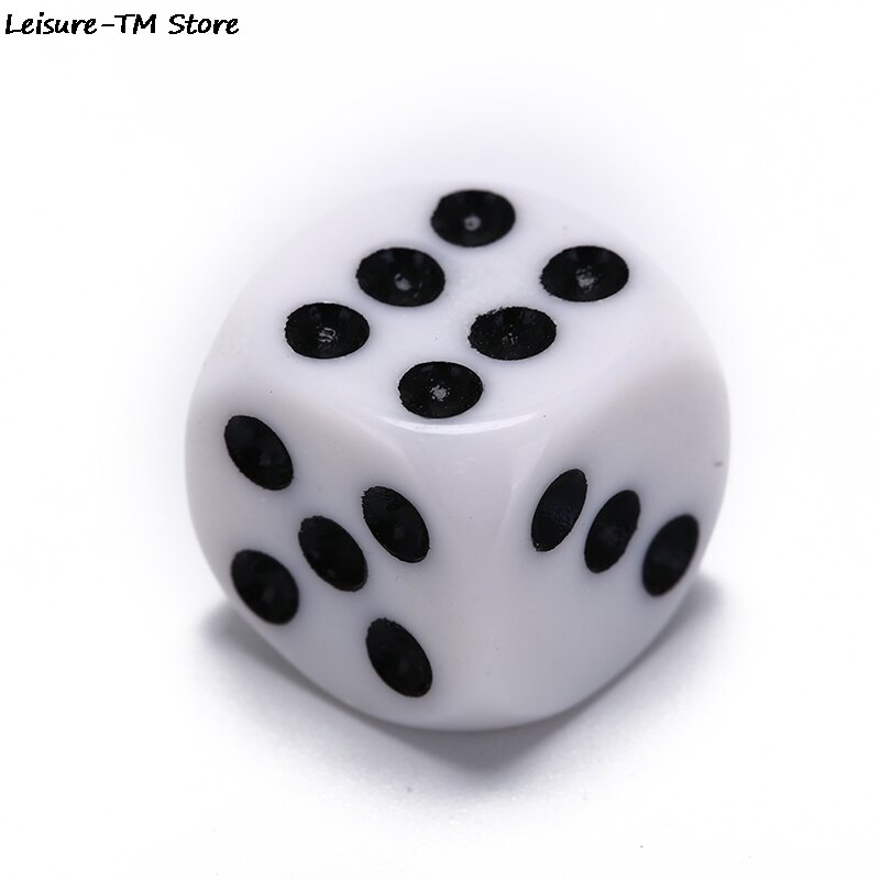 10mm/12mm/16mm Drinking Dice Acrylic White Hexahedron Dice  Round Corner Club Party Table Playing Games RPG Dice Set