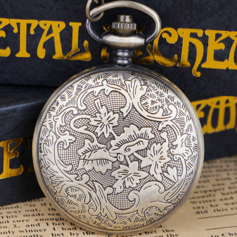 Модные бронзовые кварцевые карманные часы с китайским драконом в стиле ретро для мужчин и женщин, подарки с подвесками