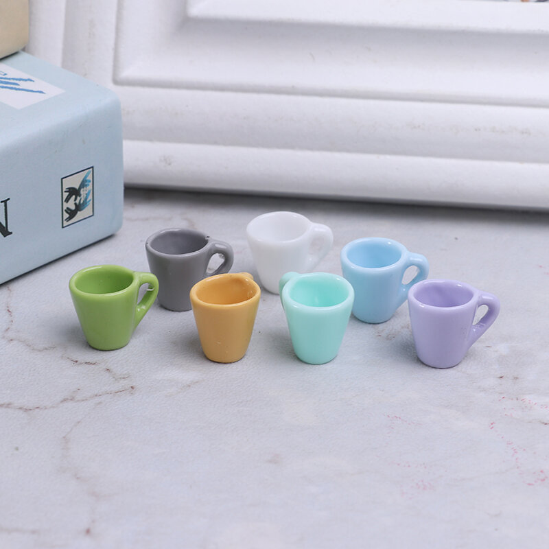 10Pcs Mini Miniature Dollhouse กาแฟชาถ้วยไวน์ห้องครัวอาหารเครื่องดื่มอาหารหน้าแรก Decors ตุ๊กตาอุปกรณ์เสริม