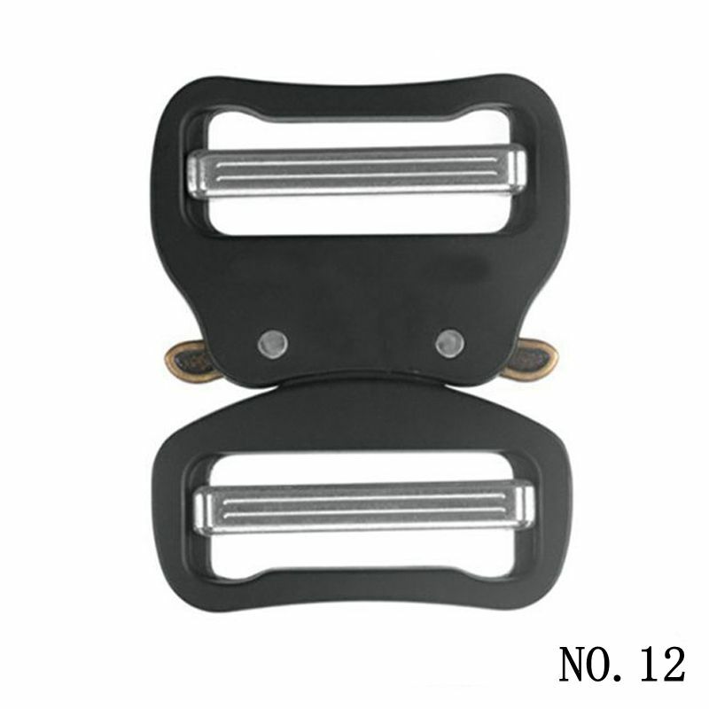 Dual Adjustable No-Sew Tactical Belt Buckle Quick Release For Width 38mm Strap Men Luggage Clothes Webbing Clip Black Buckles