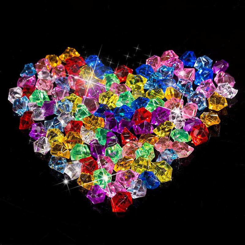 400PCS/200PCS Plastic Gems Ice Grains Colorful Stones Children Jewels Acrylic Jewels Ice Counter Crystal Diamonds Toy