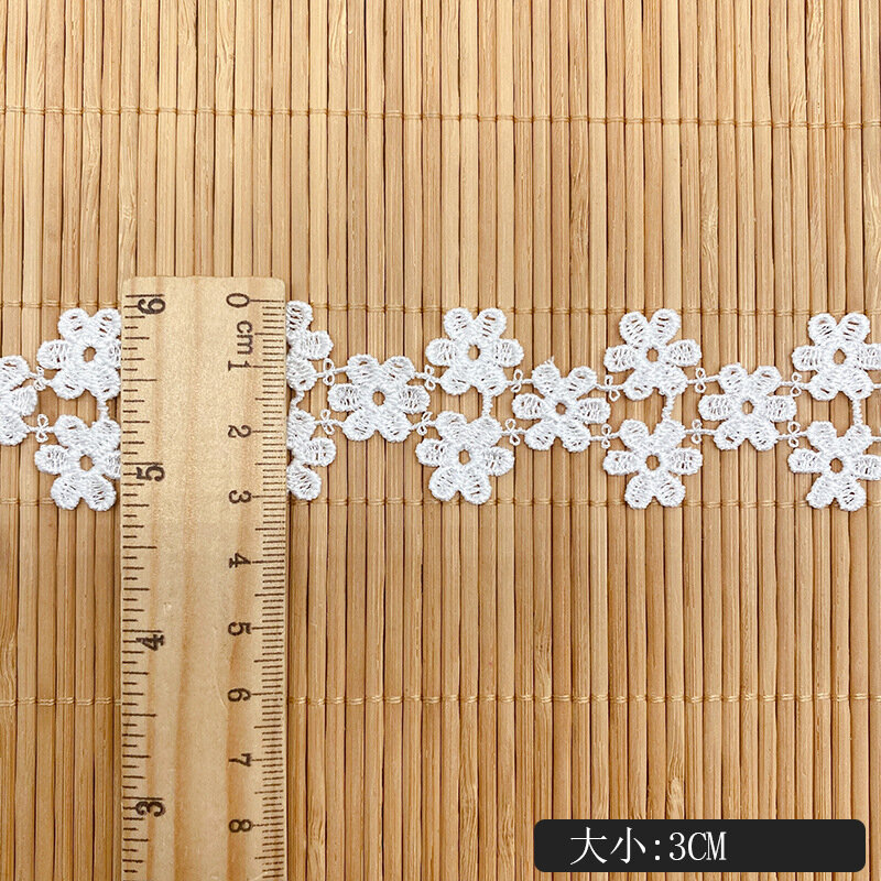 3 야드 꽃 레이스 트림 뜨개질 웨딩 수 놓은 리본 DIY 수제 패치 워크 바느질 용품 공예품
