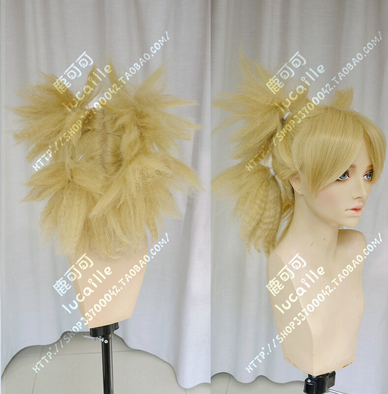 Temari Nara peruca com boné peruca, cabelo sintético dourado, resistente ao calor, anime cosplay perucas