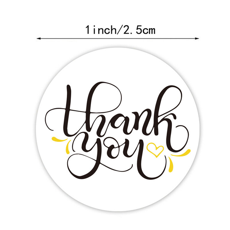 Наклейки с надписью Thank You, 4 стиля, желтое круглое сердце, фотообои для свадебного конверта, фотобумага, 100-500 шт.