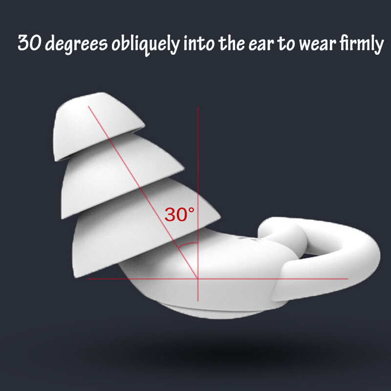 Silicone Sleeping Ear Plugs, Isolamento acústico, Proteção auricular, Plugues anti-ruído para viagem, Suave, Redução de ruído