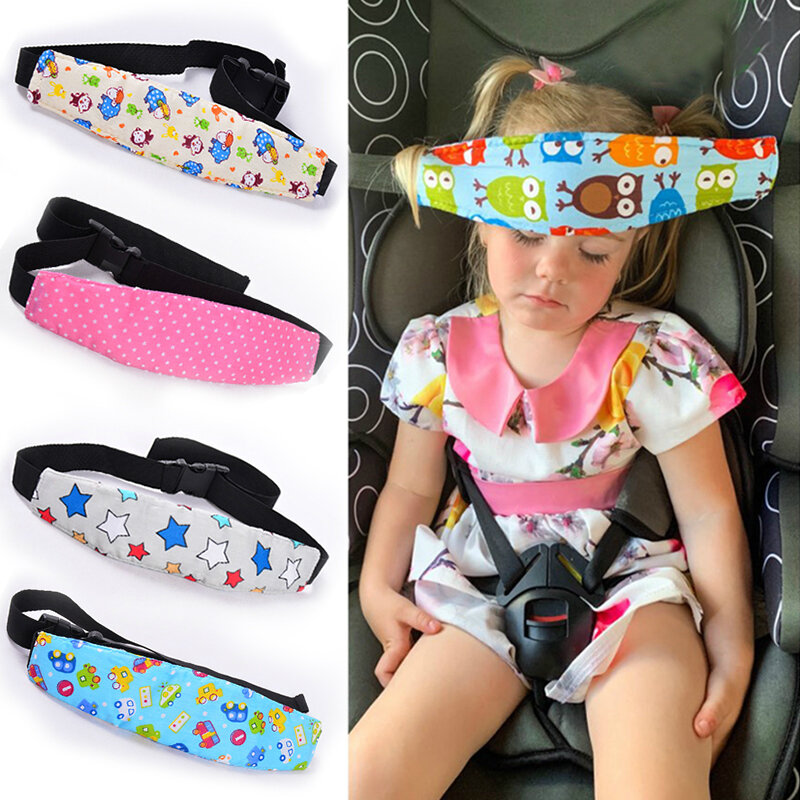 Soporte de cabeza de asiento de coche para bebé, Cinturón de sujeción ajustable, Corralitos para niño y niña, posicionador de sueño, almohadas de seguridad para bebé